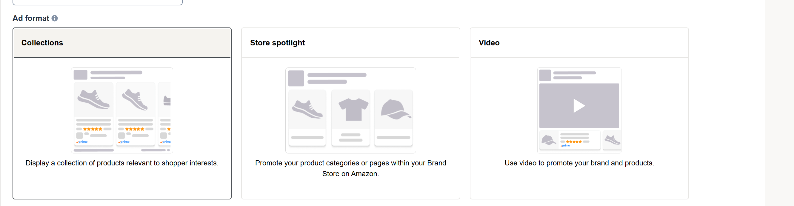 Collections, Store spotlight and Video
