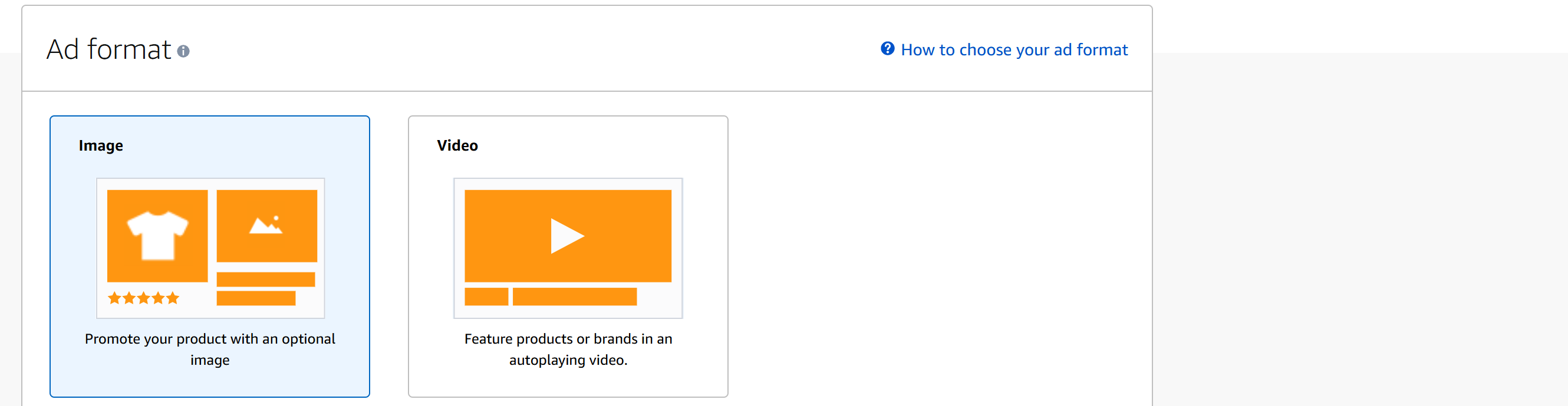 Sponsored Display ad format: image or video