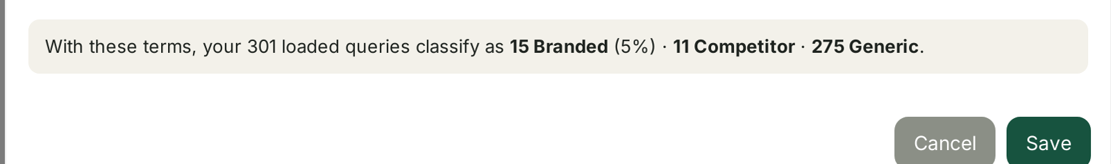The live classification count