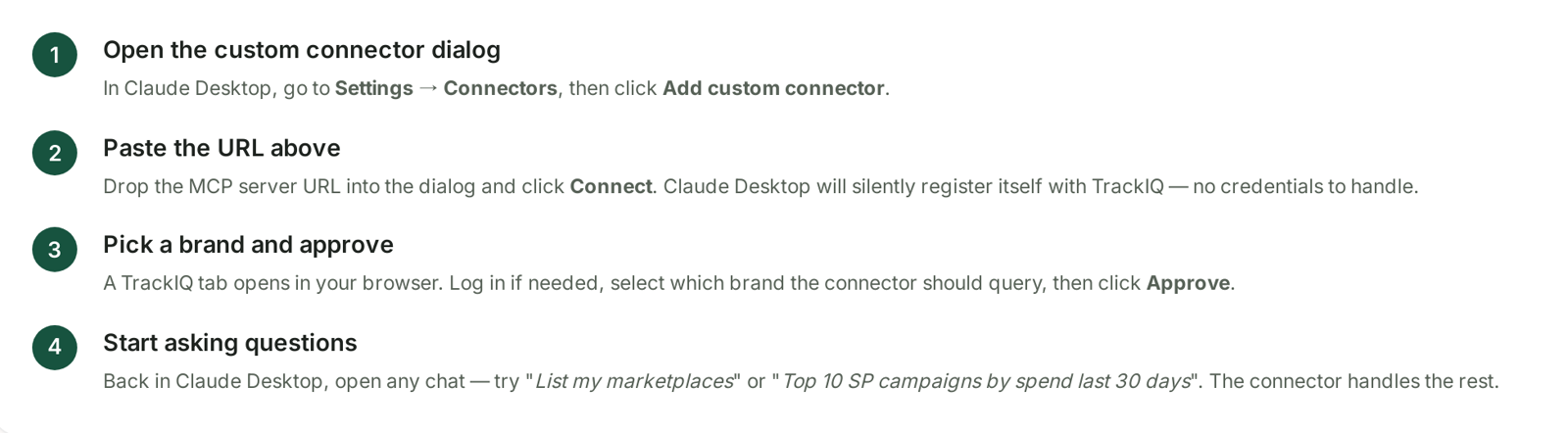 The four connect steps