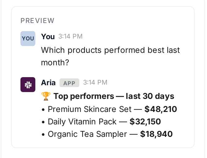 A question and answer in Slack